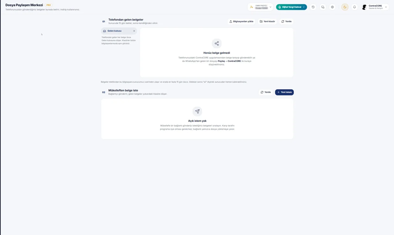 Dosya Paylaşım Merkezi: Telefondan gelen belgeler